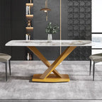 71 Modern Rectangular Sintered Stone Dining Table for 8