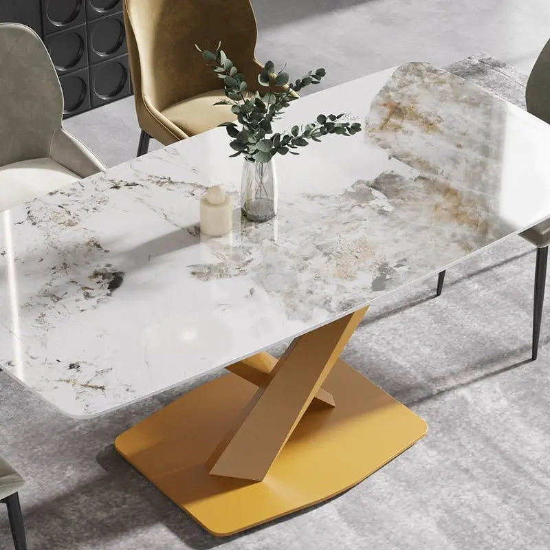 71 Modern Rectangular Sintered Stone Dining Table for 8