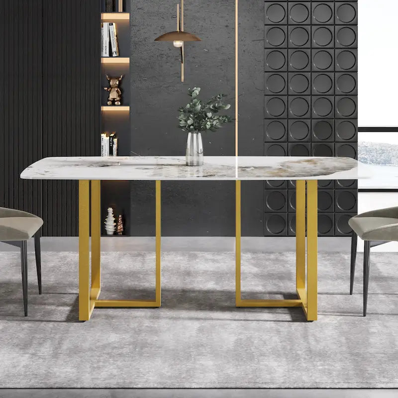 71 Modern Rectangular Sintered Stone Dining Table for 8