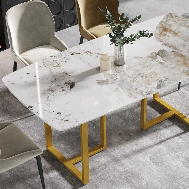 71 Modern Rectangular Sintered Stone Dining Table for 8