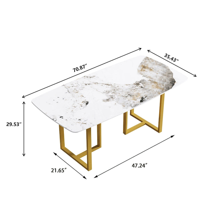 71 Modern Rectangular Sintered Stone Dining Table for 8