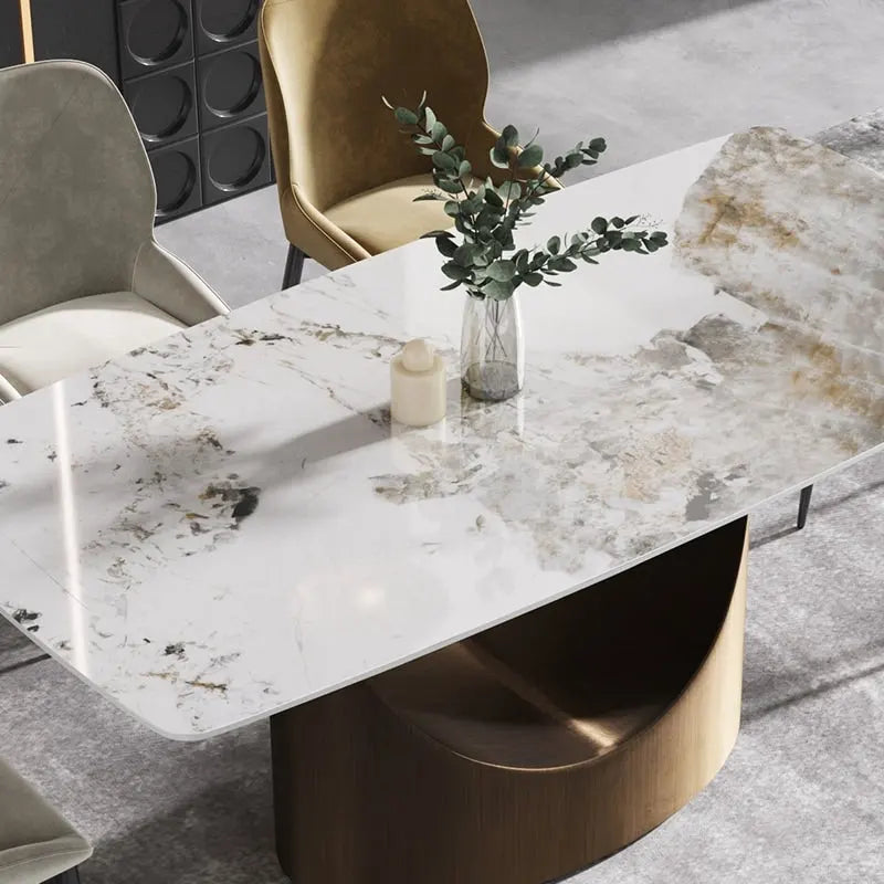 71 Modern Rectangular Sintered Stone Dining Table for 8