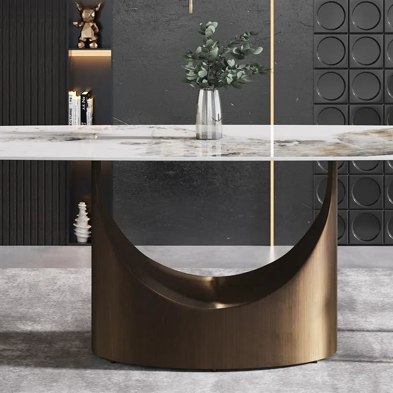 71 Modern Rectangular Sintered Stone Dining Table for 8