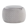 Carson Carrington Astrid Pouf with Natural Wood Tray Top