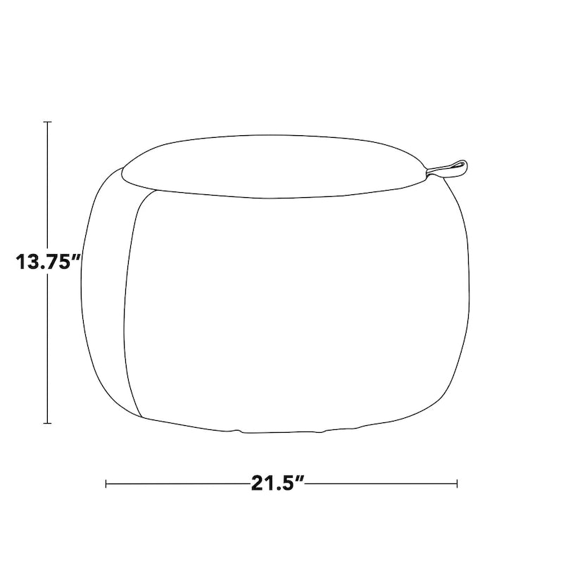 Carson Carrington Astrid Pouf with Natural Wood Tray Top