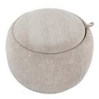 Carson Carrington Astrid Pouf with Natural Wood Tray Top