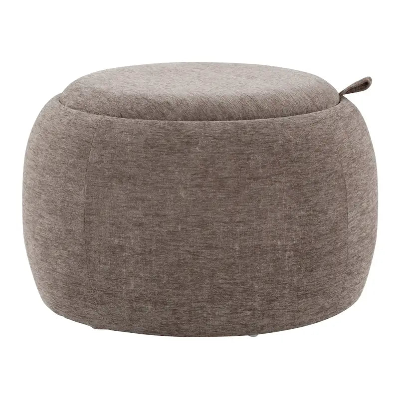 Carson Carrington Astrid Pouf with Natural Wood Tray Top