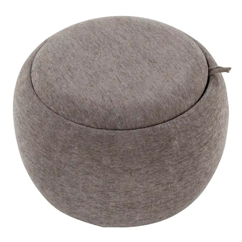 Carson Carrington Astrid Pouf with Natural Wood Tray Top