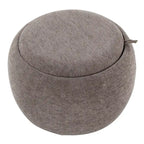 Carson Carrington Astrid Pouf with Natural Wood Tray Top