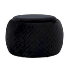 Carson Carrington Astrid Pouf with Natural Wood Tray Top