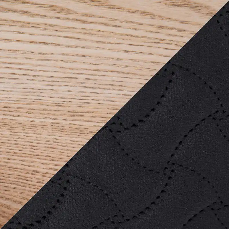 Carson Carrington Astrid Pouf with Natural Wood Tray Top