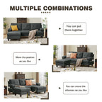 86.22 Wide Sectional Sofa with Ottoman & Side Storage Bags