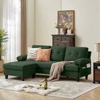 86.22 Wide Sectional Sofa with Ottoman & Side Storage Bags