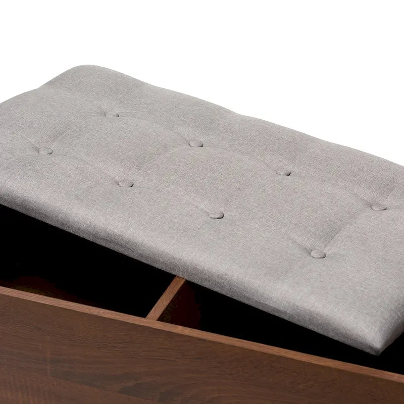 Mid-century 1-Drawer Shoe Storage Bench by Baxton Studio