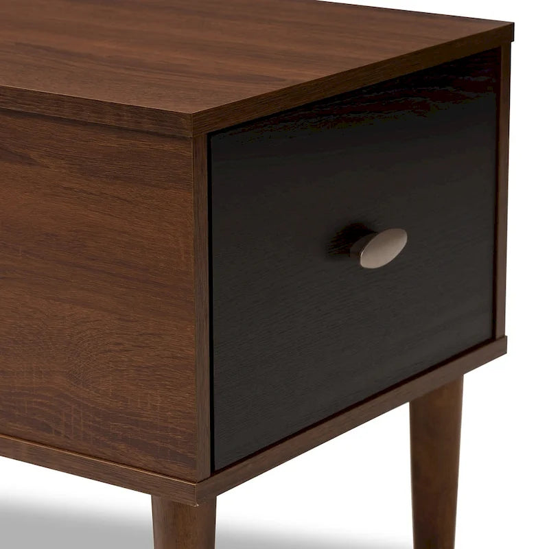 Mid-century 1-Drawer Shoe Storage Bench by Baxton Studio