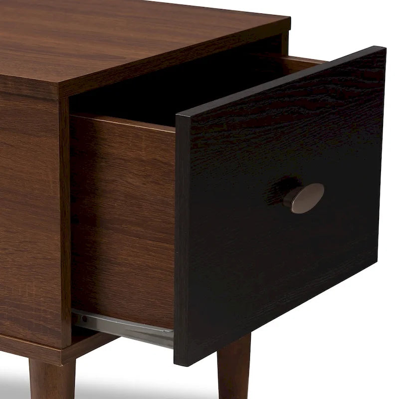 Mid-century 1-Drawer Shoe Storage Bench by Baxton Studio