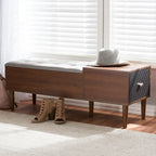 Mid-century 1-Drawer Shoe Storage Bench by Baxton Studio