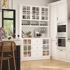 78.9 Pantry Buffet with Hutch Freestanding Kitchen Storage Cabinet