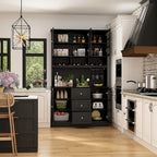 78.9 Pantry Buffet with Hutch Freestanding Kitchen Storage Cabinet