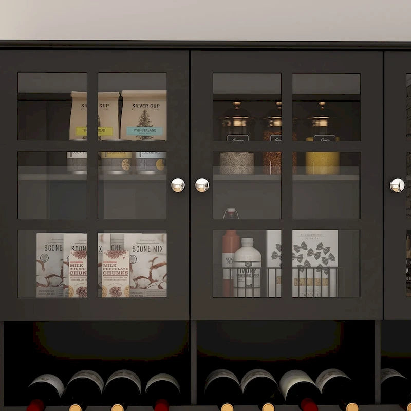 78.9 Pantry Buffet with Hutch Freestanding Kitchen Storage Cabinet