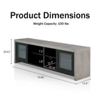 Haylin Contemporary 71-inch Glass Multi-functional Storage TV Console by Furniture of America
