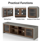 Haylin Contemporary 71-inch Glass Multi-functional Storage TV Console by Furniture of America