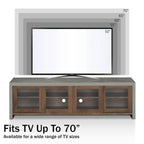 Haylin Contemporary 71-inch Glass Multi-functional Storage TV Console by Furniture of America