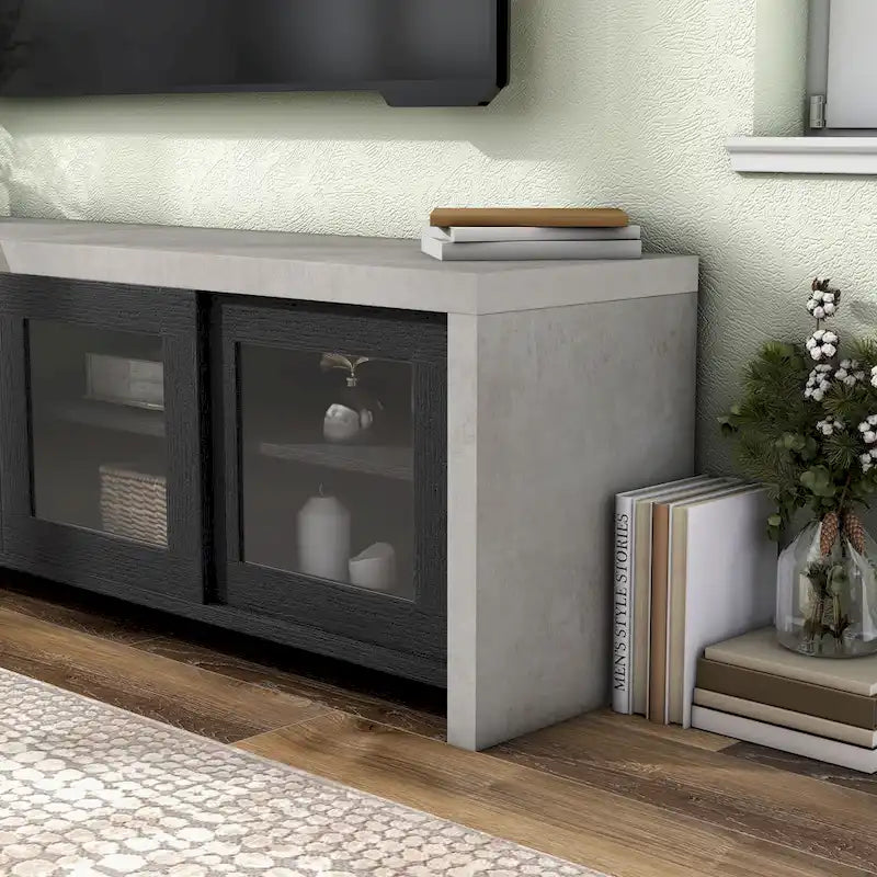 Haylin Contemporary 71-inch Glass Multi-functional Storage TV Console by Furniture of America