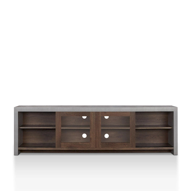 Haylin Contemporary 71-inch Glass Multi-functional Storage TV Console by Furniture of America