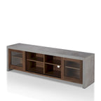 Haylin Contemporary 71-inch Glass Multi-functional Storage TV Console by Furniture of America