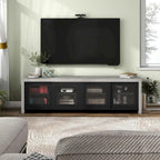 Haylin Contemporary 71-inch Glass Multi-functional Storage TV Console by Furniture of America