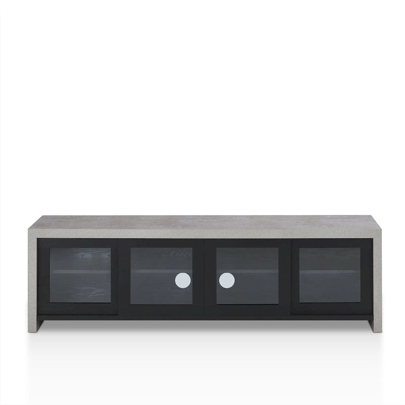 Haylin Contemporary 71-inch Glass Multi-functional Storage TV Console by Furniture of America