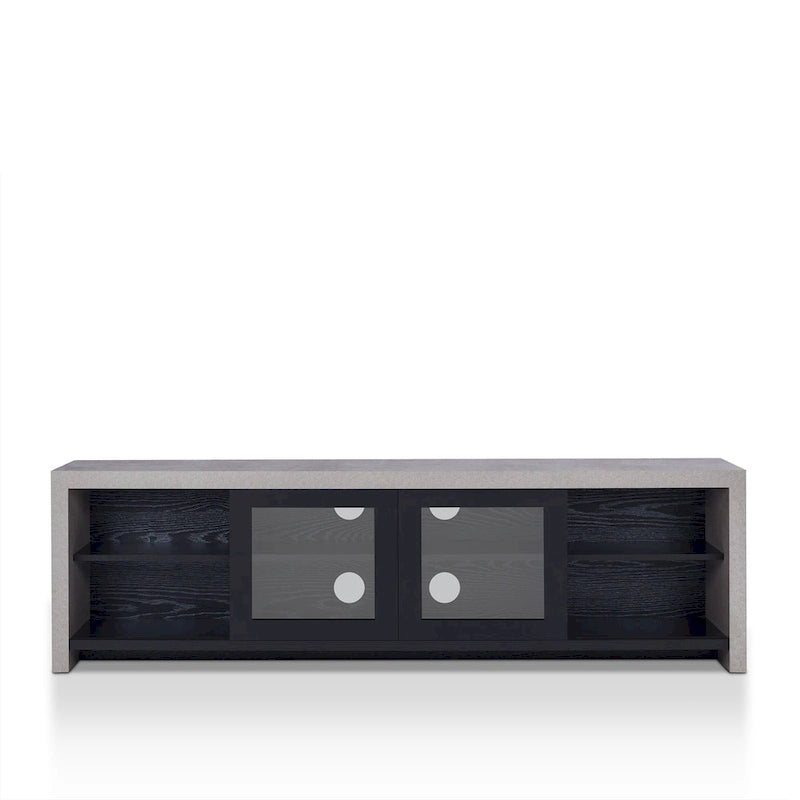 Haylin Contemporary 71-inch Glass Multi-functional Storage TV Console by Furniture of America