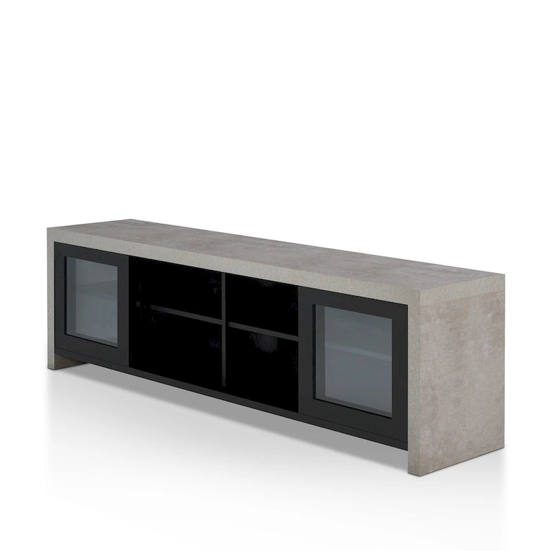 Haylin Contemporary 71-inch Glass Multi-functional Storage TV Console by Furniture of America