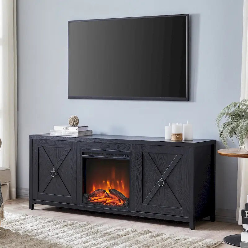 Granger 58 TV Stand with Log Fireplace Insert