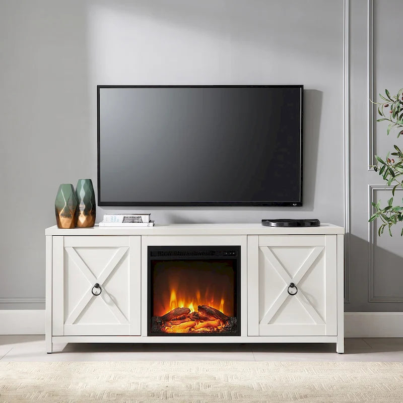 Granger 58 TV Stand with Log Fireplace Insert