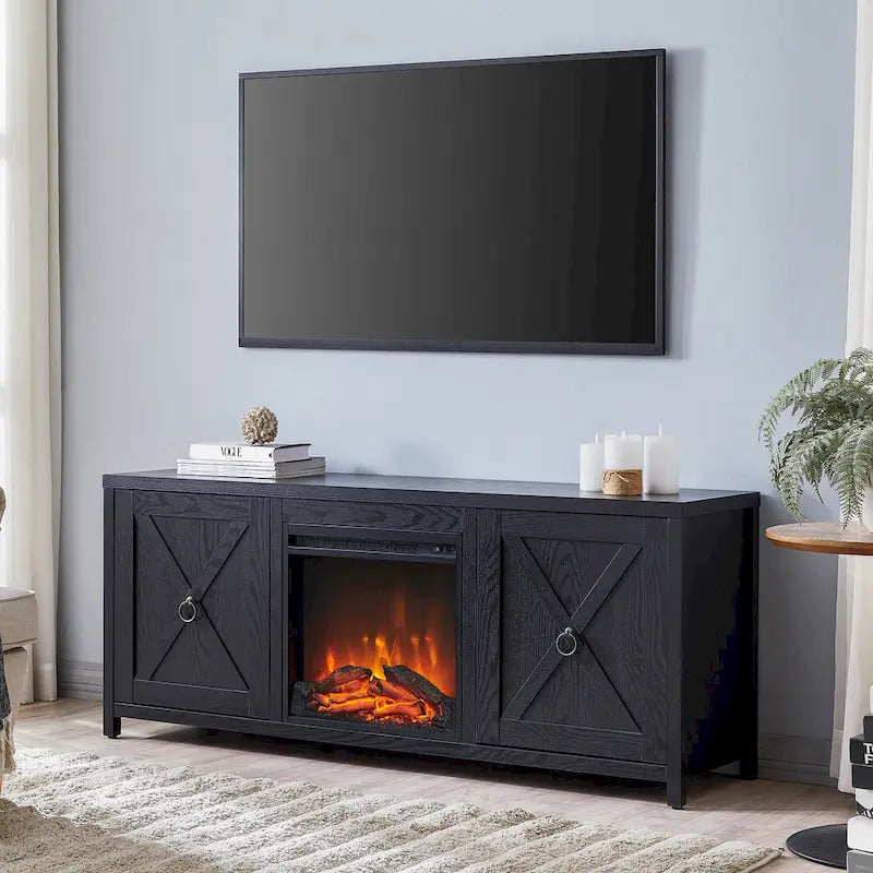 Granger 58 TV Stand with Log Fireplace Insert