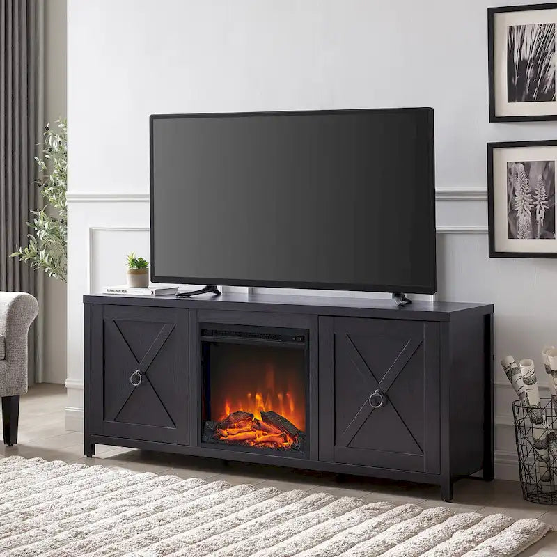 Granger 58 TV Stand with Log Fireplace Insert
