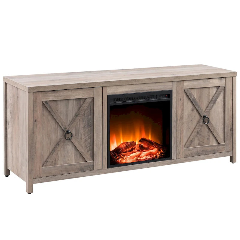 Granger 58 TV Stand with Log Fireplace Insert