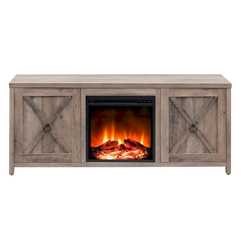 Granger 58 TV Stand with Log Fireplace Insert