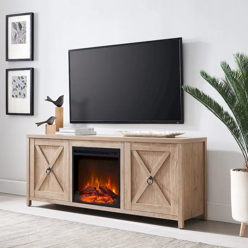 Granger 58 TV Stand with Log Fireplace Insert