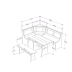 Linon Hillcrest 3-Piece Storage Nook