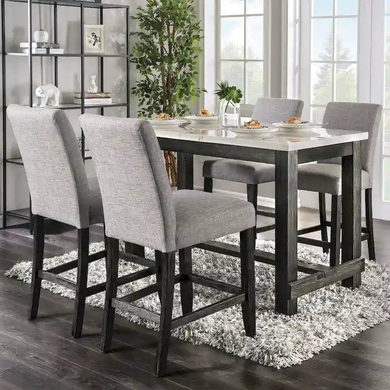 Shap Rustic Solid Wood 5-Piece Counter Height Dining Set by Furniture of America