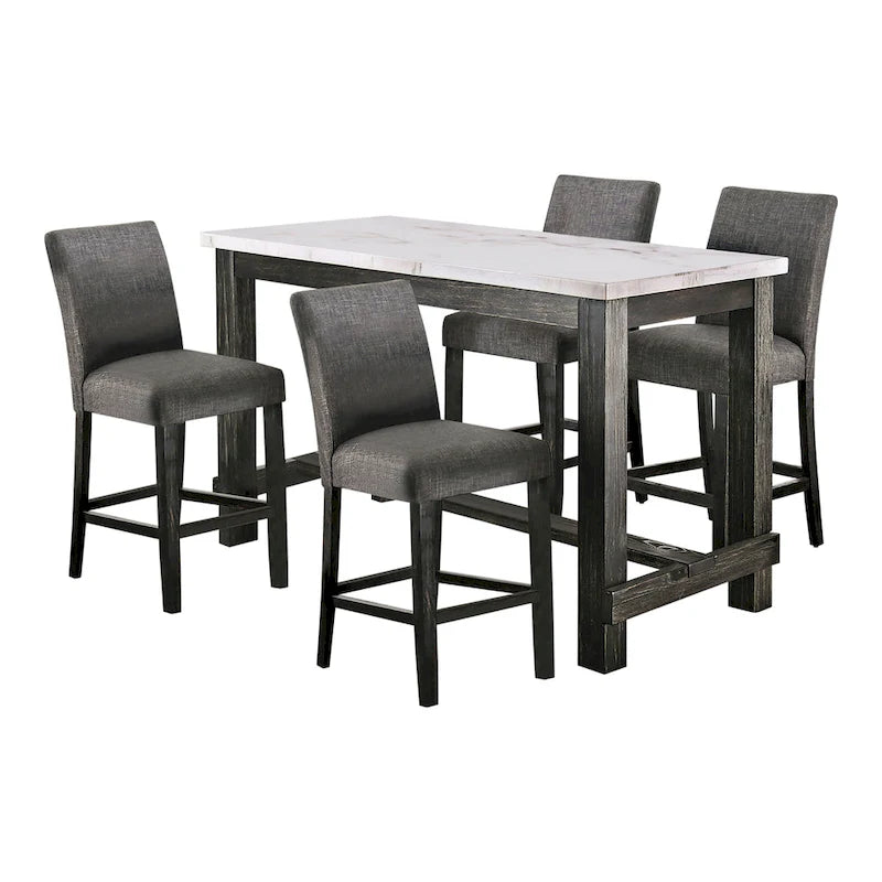 Shap Rustic Solid Wood 5-Piece Counter Height Dining Set by Furniture of America