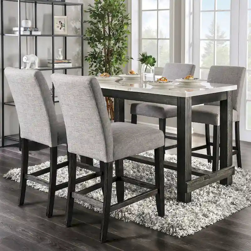 Shap Rustic Solid Wood 5-Piece Counter Height Dining Set by Furniture of America