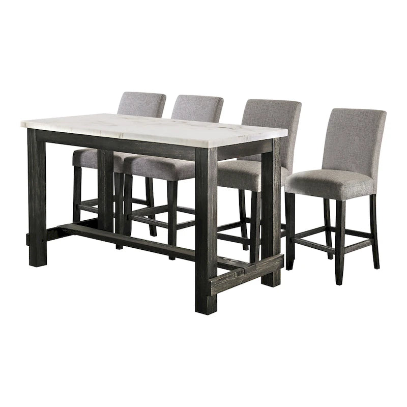 Shap Rustic Solid Wood 5-Piece Counter Height Dining Set by Furniture of America