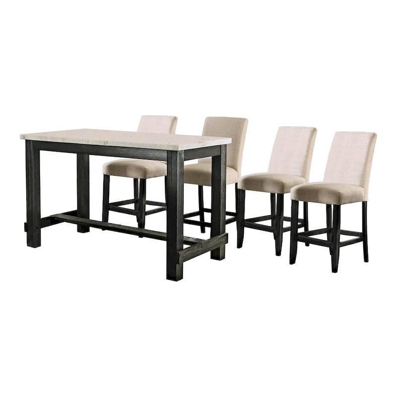 Shap Rustic Solid Wood 5-Piece Counter Height Dining Set by Furniture of America