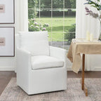 KINWELL 25 Performance Fabric Upholstered Rolling Dining Armchair