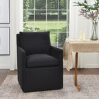 KINWELL 25 Performance Fabric Upholstered Rolling Dining Armchair