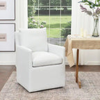 KINWELL 25 Performance Fabric Upholstered Rolling Dining Armchair